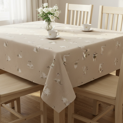 Swans Wildlife Natural Tablecloth