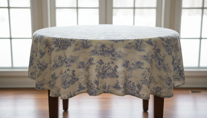 Toile de Jouy Vintage French Blue Tablecloth