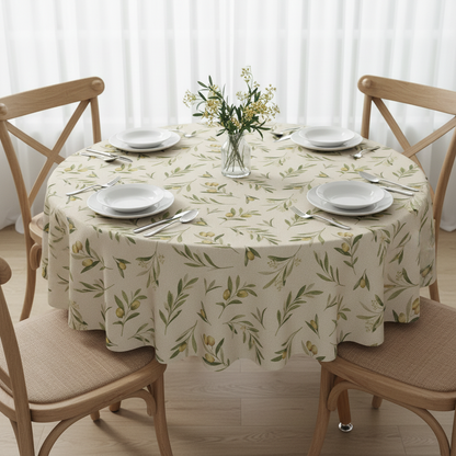 Green Olives  Natural Tablecloth