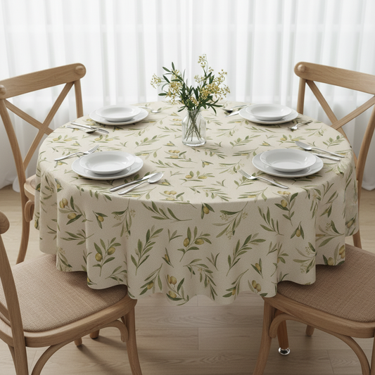Green Olives  Natural Tablecloth