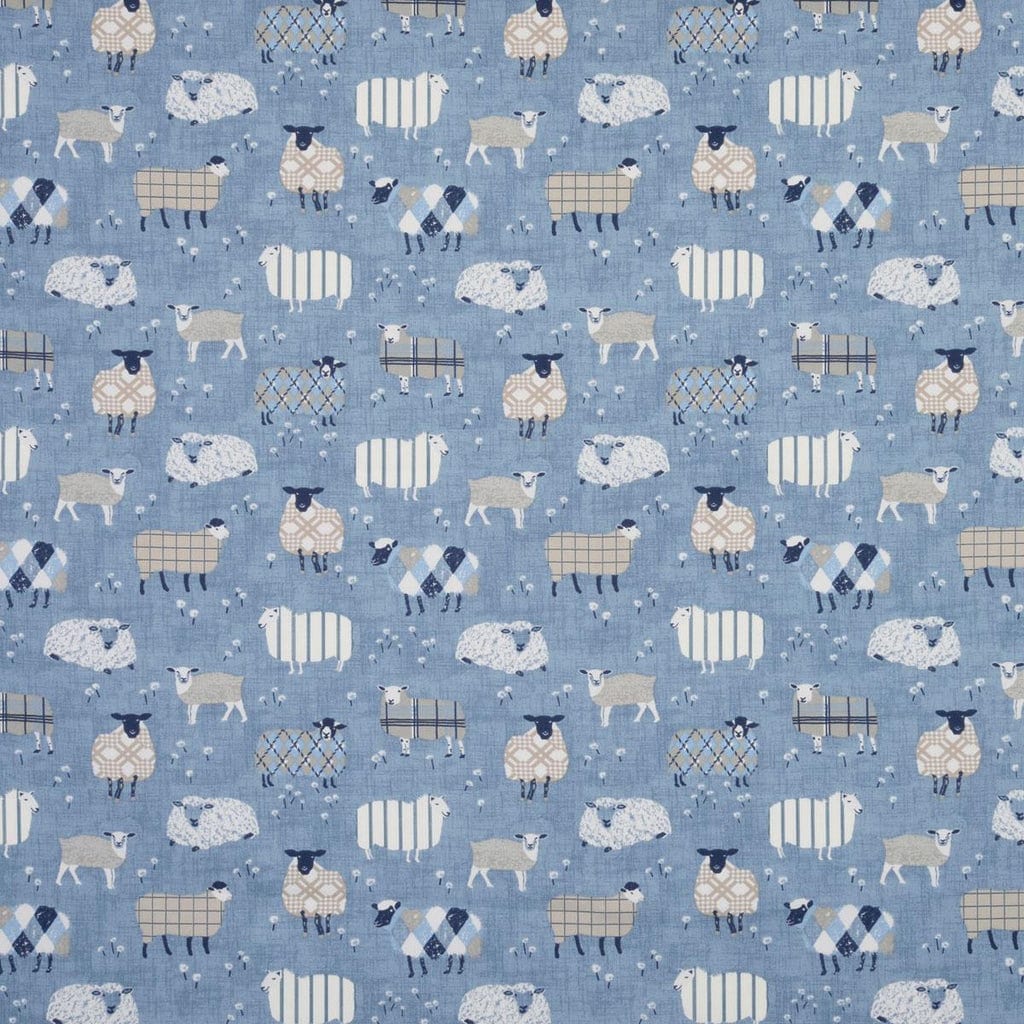 Baa Baa Sheep Denim Blue Cushion Cover - CushionCoverAndDecor