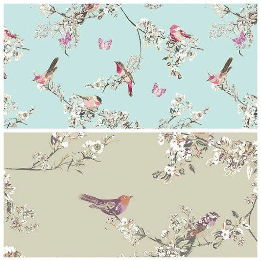Beautiful Birds Floral Window Curtain - CushionCoverAndDecor
