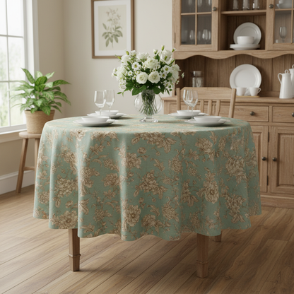 Aquitaine Rose Blue Tablecloth