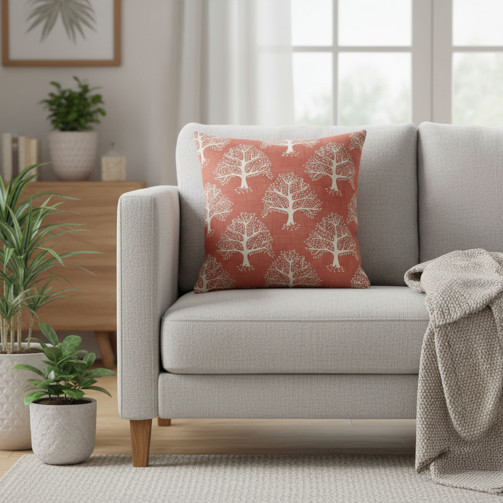 Great Oak Tree Gingersnap Orange Cushion Cover