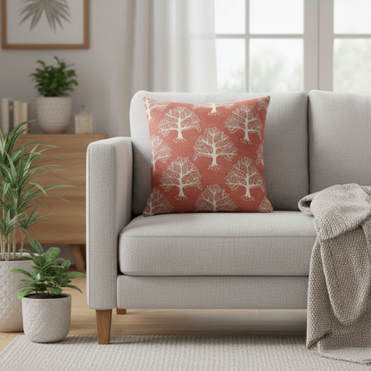 Great Oak Tree Gingersnap Orange Cushion Cover