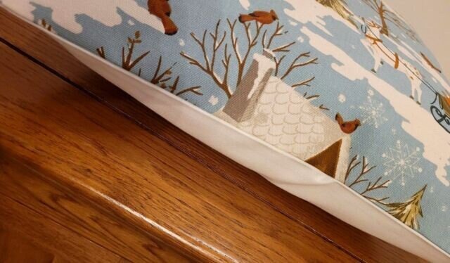 Christmas Cushion Cover , Blue Santa Sleigh Pillow Cover , Robin Pillow Cover 10" 12" 14" 16" 17" 18" 20" 22" 24" 26" - CushionCoverAndDecor