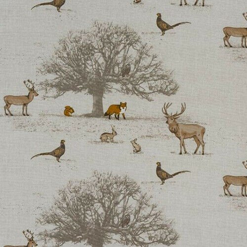 Christmas Fabric Napkins Stags Head , Stags , Wildlife , Red Robin Design 16"x16" Set of 2, 4 , 6 Fryetts 100% Cotton Handmade - CushionCoverAndDecor