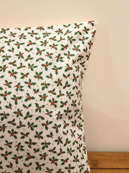 Christmas Holly Cushion Cover , Christmas Pillow Cover 10" 12" 14" 16" 17" 18" 20" 22" 24" 26" - CushionCoverAndDecor