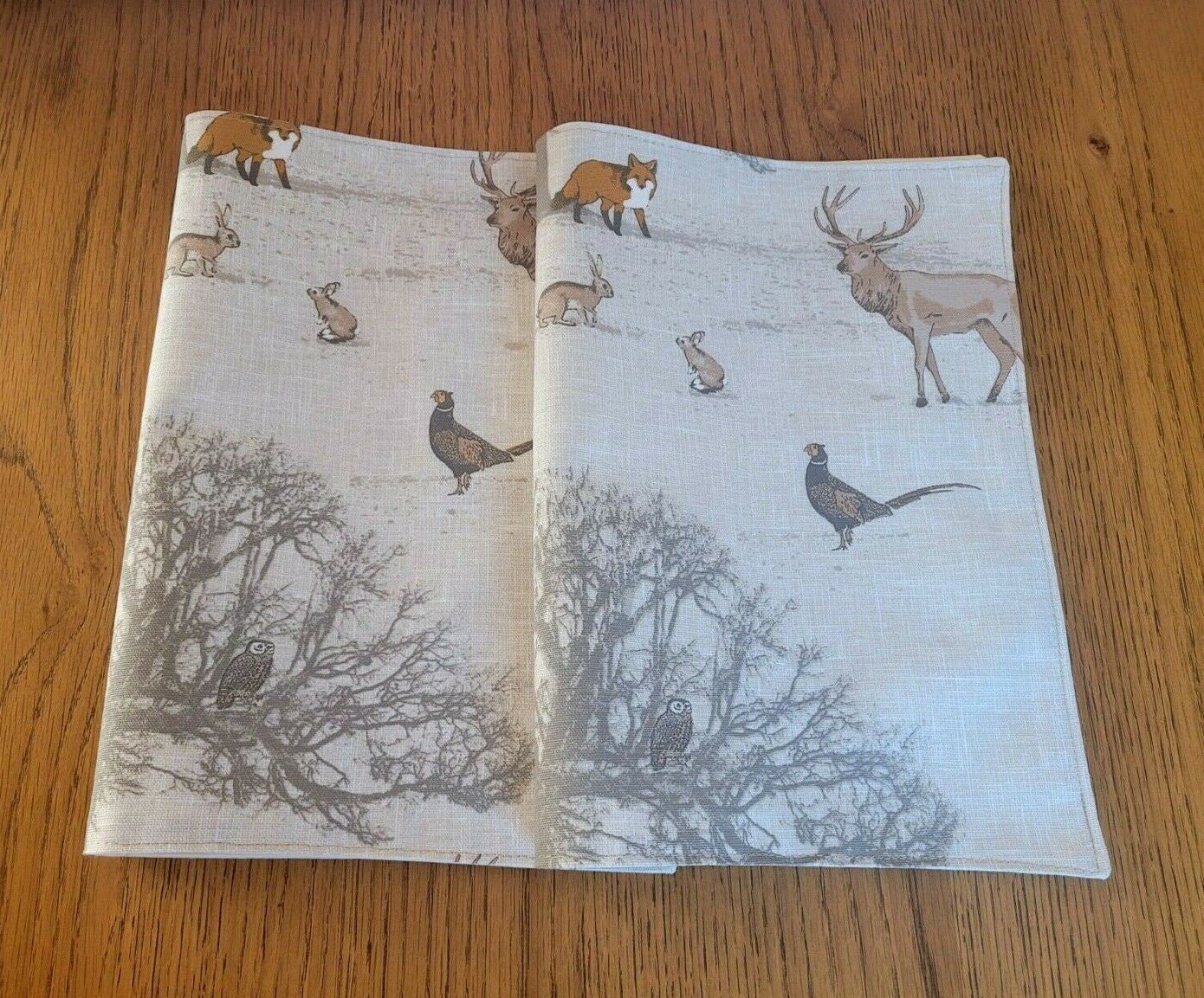 Christmas Stag Fabric Placemats , Stags Placemats , Wildlife Placemats 100% Cotton Handmade - CushionCoverAndDecor