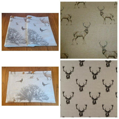Christmas Stag Fabric Placemats , Stags Placemats , Wildlife Placemats 100% Cotton Handmade - CushionCoverAndDecor