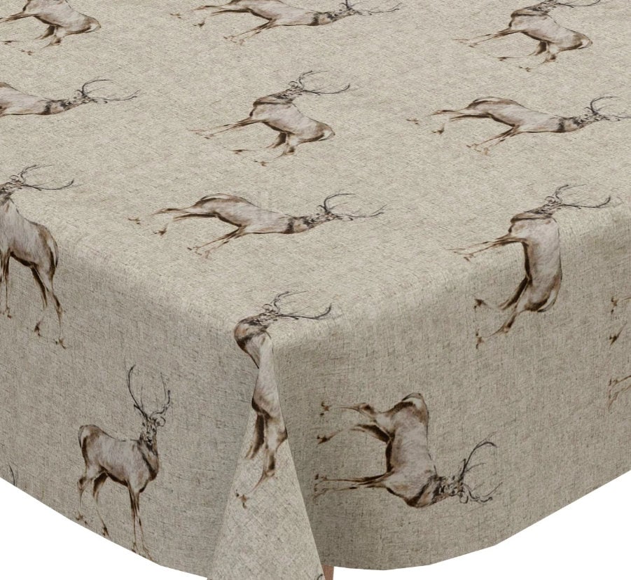 Christmas Stag Tablecloth , Glencoe Stags Tablecloth , Stags Tablecloth , Round Tablecloth , Square Tablecloth , Tablecloth UK - CushionCoverAndDecor