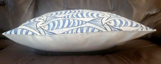 Cornish Sardines Cushion Cover , Seaside Fish Nautical Pillow cover , Navy Indigo Blue Fish Cushion Cover 14" 16" 17" 18" 20" 22" 24" 26" - CushionCoverAndDecor