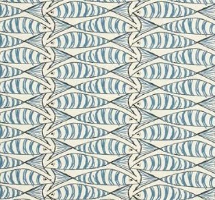 Cornish Sardines Cushion Cover , Seaside Fish Nautical Pillow cover , Navy Indigo Blue Fish Cushion Cover 14" 16" 17" 18" 20" 22" 24" 26" - CushionCoverAndDecor