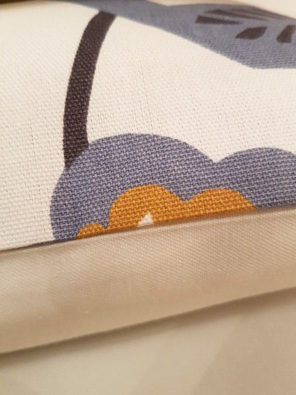 Cushion Cover 10" 12" 14" 16" 17" 18" 20" 22" 24" 26" Clarke & Clarke Folki Indigo Cranberry Red Bird Floral Design 100% Cotton Handmade - CushionCoverAndDecor