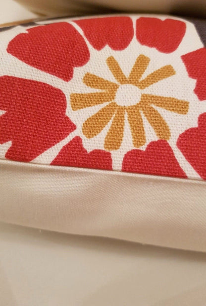 Cushion Cover 10" 12" 14" 16" 17" 18" 20" 22" 24" 26" Clarke & Clarke Folki Indigo Cranberry Red Bird Floral Design 100% Cotton Handmade - CushionCoverAndDecor