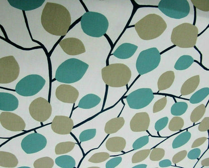 Cushion Cover 10" 12" 14" 16" 17" 18" 20" 22" 24" 26" Clarke & Clarke Nissa Mineral Blue Beige Leaves Design Handmade 100% Cotton - CushionCoverAndDecor