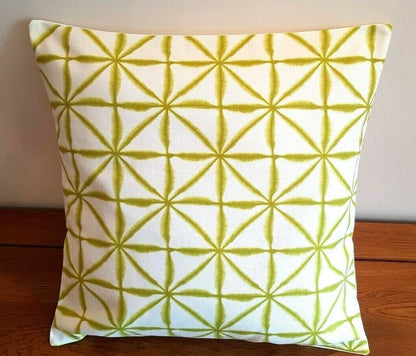 Cushion Cover 10" 12" 14" 16" 17" 18" 20" 22" 24" 26" Clarke & Clarke Nusa Citrus Green Lime Abstract Geometric Design Handmade 100% Cotton - CushionCoverAndDecor