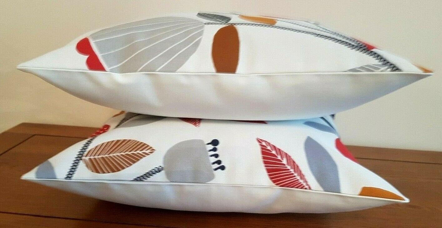 Cushion Cover 10" 12" 14" 16" 17" 18" 20" 22" 24" 26" iLiv Scarlet Red Pomegranate Trail Design Handmade 100% Cotton - CushionCoverAndDecor