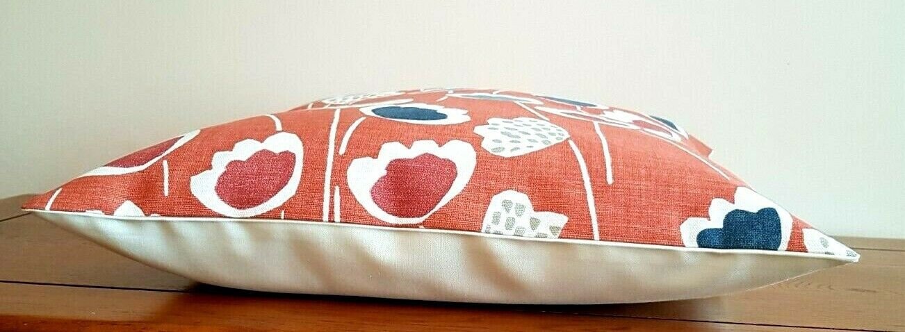 Cushion Cover 10" 12" 14" 16" 17" 18" 20" 22" 24" 26" Prestigious Textiles Clara Coral Reef Blue Floral Design Handmade 100% Cotton - CushionCoverAndDecor