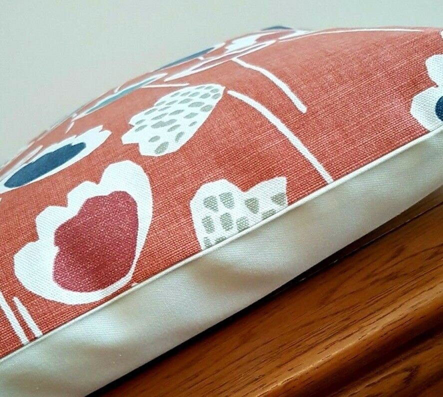 Cushion Cover 10" 12" 14" 16" 17" 18" 20" 22" 24" 26" Prestigious Textiles Clara Coral Reef Blue Floral Design Handmade 100% Cotton - CushionCoverAndDecor