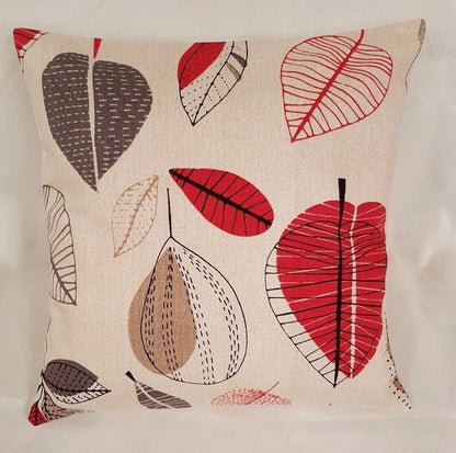 Cushion Cover 10" 12" 14" 16" 17" 18" 20" 22" 24" 26" Prestigious Textiles Maple Red Berry Apple Leaf Design 100% Cotton Handmade - CushionCoverAndDecor