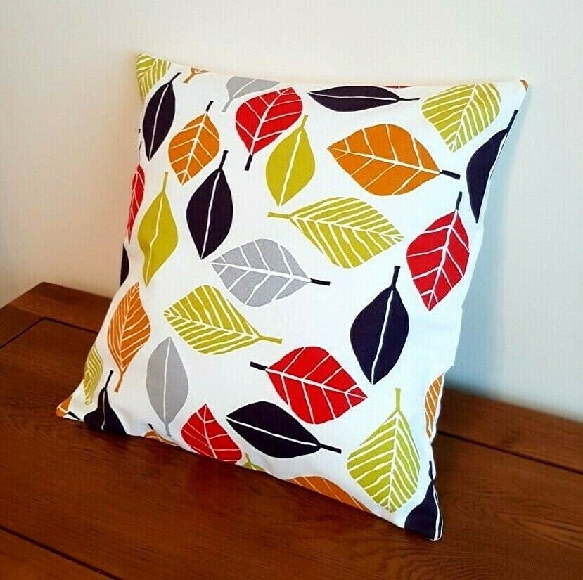Cushion Cover 10" 12" 14" 16" 17" 18" 20" 22" 24" 26" Prestigious Textiles Tutti Fruiti Fall Leaf Design Handmade 100% Cotton - CushionCoverAndDecor