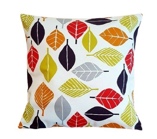 Cushion Cover 10" 12" 14" 16" 17" 18" 20" 22" 24" 26" Prestigious Textiles Tutti Fruiti Fall Leaf Design Handmade 100% Cotton - CushionCoverAndDecor