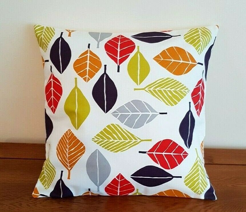 Cushion Cover 10" 12" 14" 16" 17" 18" 20" 22" 24" 26" Prestigious Textiles Tutti Fruiti Fall Leaf Design Handmade 100% Cotton - CushionCoverAndDecor