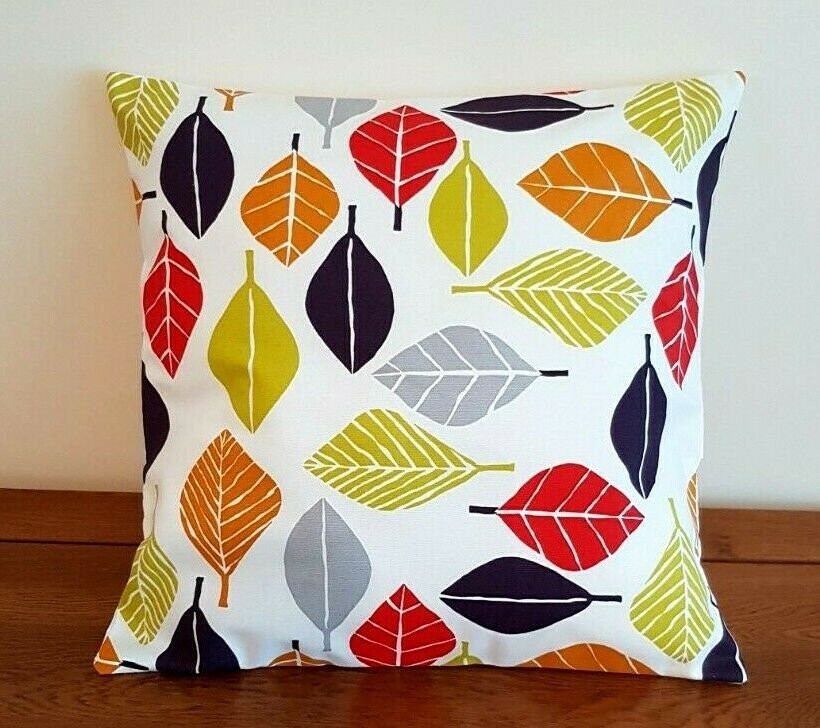 Cushion Cover 10" 12" 14" 16" 17" 18" 20" 22" 24" 26" Prestigious Textiles Tutti Fruiti Fall Leaf Design Handmade 100% Cotton - CushionCoverAndDecor