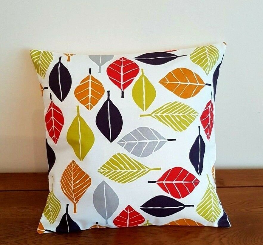 Cushion Cover 10" 12" 14" 16" 17" 18" 20" 22" 24" 26" Prestigious Textiles Tutti Fruiti Fall Leaf Design Handmade 100% Cotton - CushionCoverAndDecor