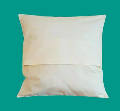 Cushion Cover 10" 12" 14" 16" 17" 18" 20" 22" 24" 26" Prestigious Textiles White Teal Green Blossom Leaf Design Handmade 100% Cotton - CushionCoverAndDecor