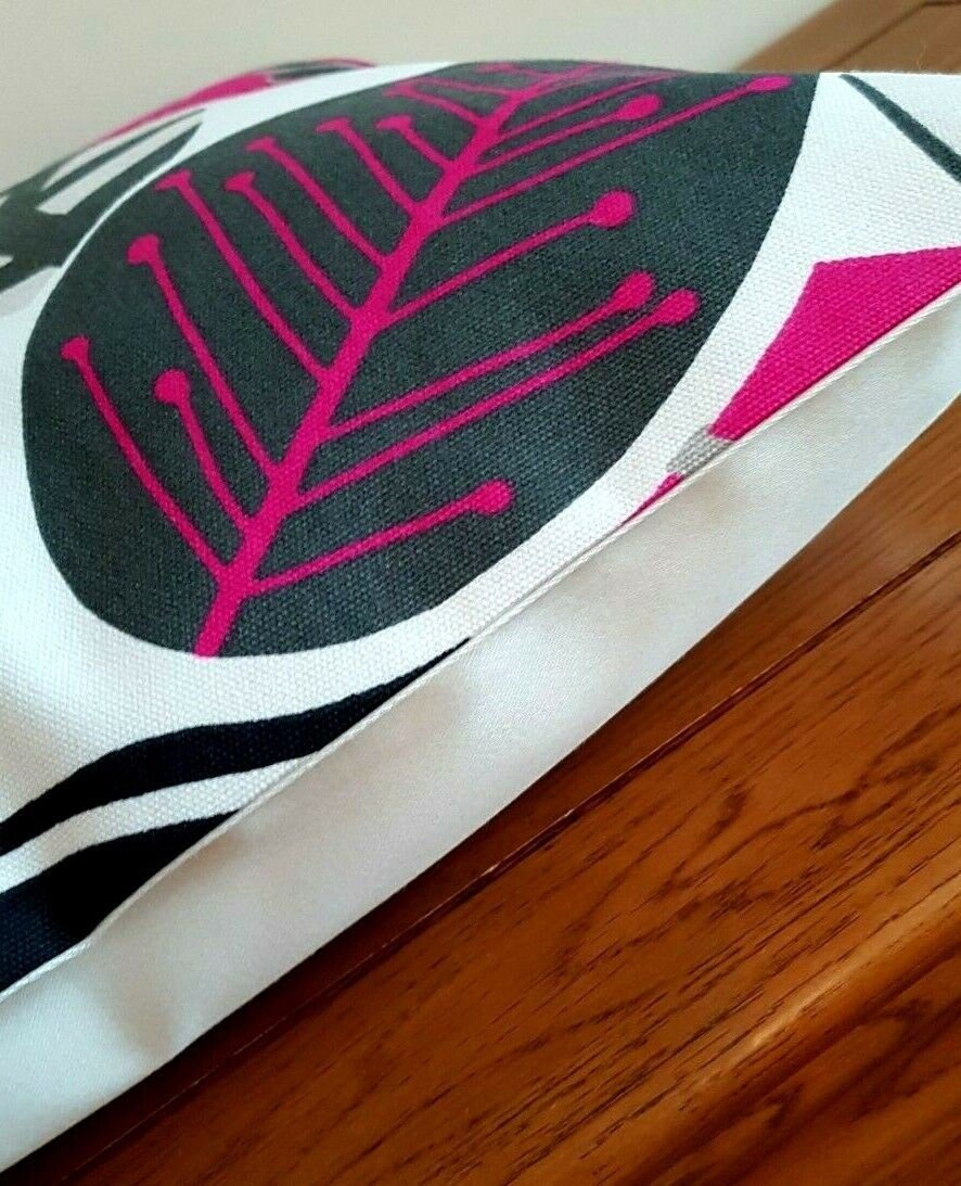 Cushion Cover 10" 12" 14" 16" 17" 18" 20" 22" 24" Studio G Malena Fuchsia Pink Leaf Design Handmade 100% Cotton - CushionCoverAndDecor