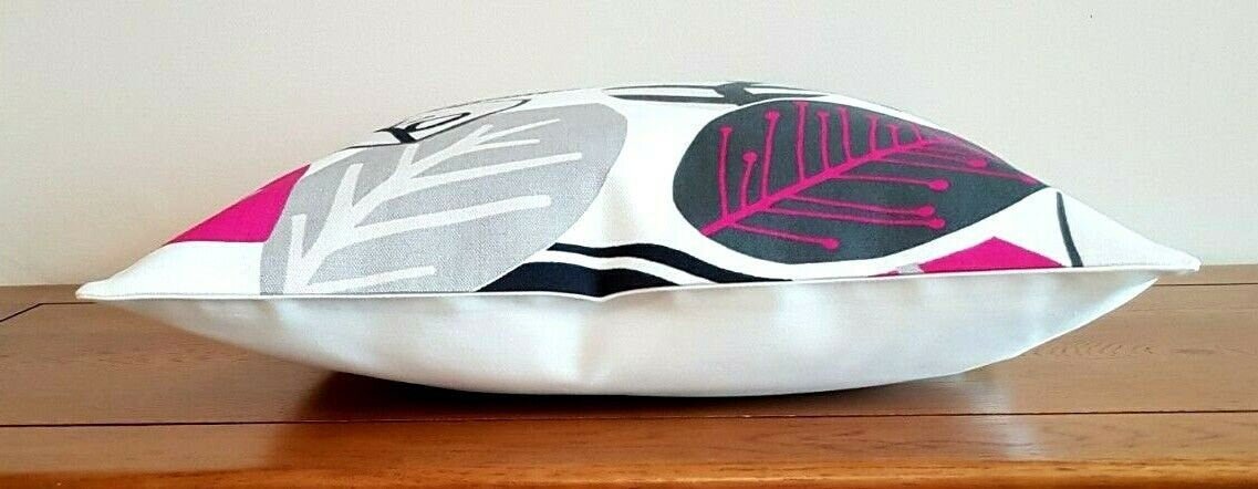 Cushion Cover 10" 12" 14" 16" 17" 18" 20" 22" 24" Studio G Malena Fuchsia Pink Leaf Design Handmade 100% Cotton - CushionCoverAndDecor