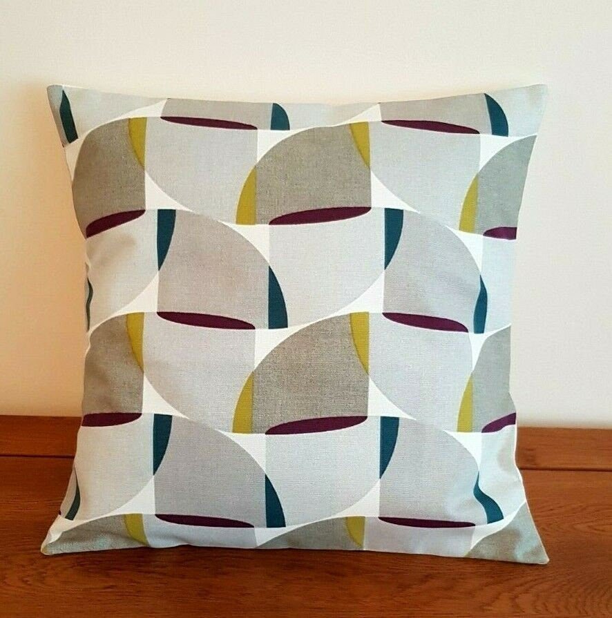 Cushion Cover 12" 14" 16" 17" 18" 20" 22" 24" ILiv Mulberry Grey Geometric Design Handmade 100% Cotton - CushionCoverAndDecor