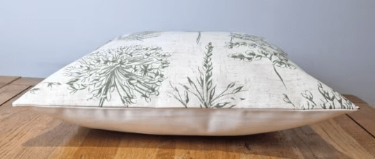 Cushion Cover Chervil Fern Wildflowers Green - CushionCoverAndDecor