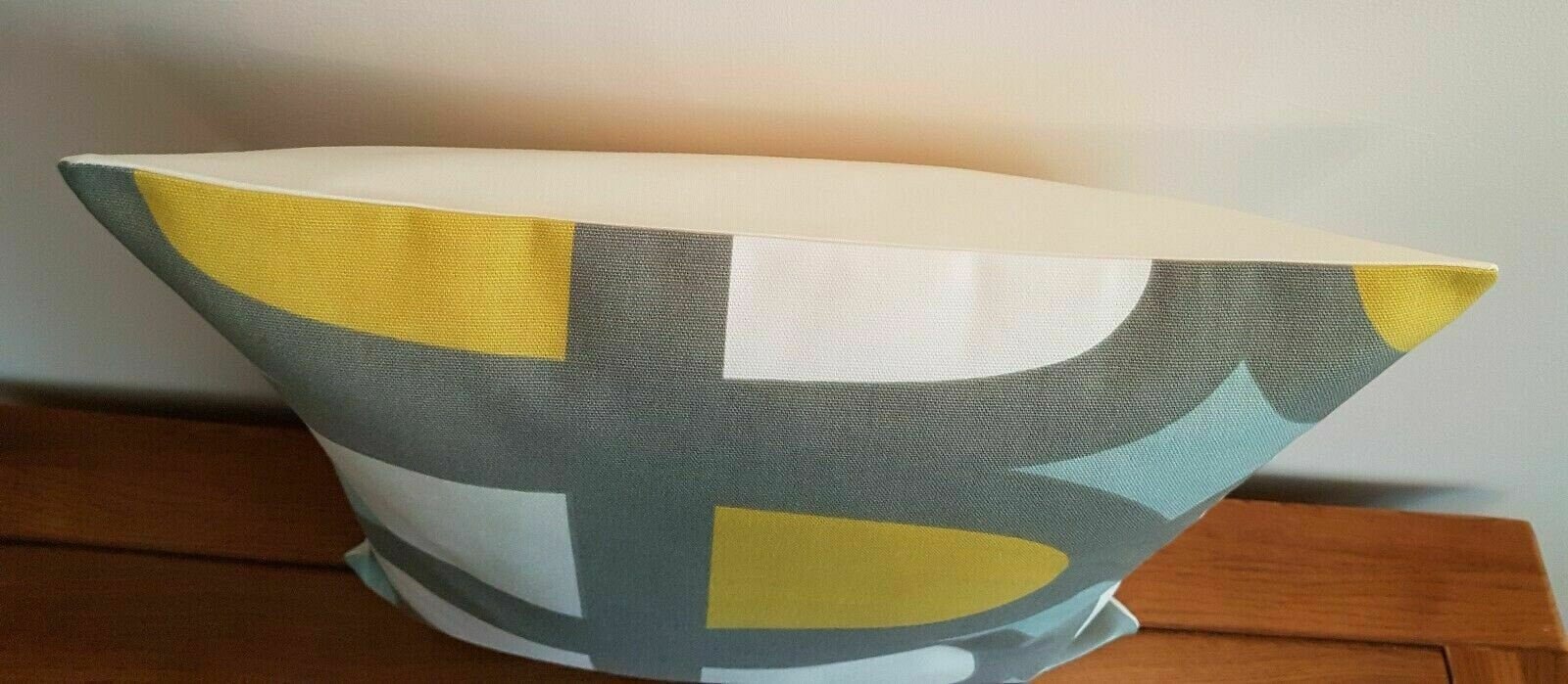 Cushion Cover Duck Egg Blue Yellow Grey Geometric , Geometric Pillow Cover 10" 12" 14" 16" 17" 18" 20" 22" 24" 26" Handmade 100% Cotton - CushionCoverAndDecor