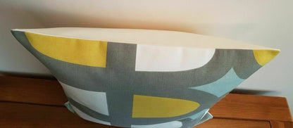 Cushion Cover Duck Egg Blue Yellow Grey Geometric , Geometric Pillow Cover 10" 12" 14" 16" 17" 18" 20" 22" 24" 26" Handmade 100% Cotton - CushionCoverAndDecor