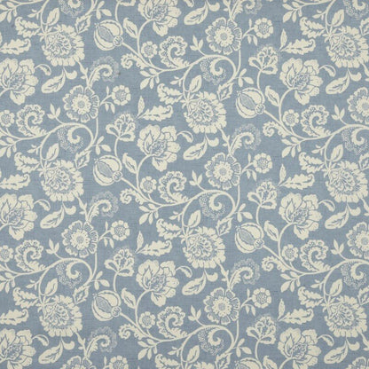 Cushion Cover Eliza Tapestry Flowers , Chambray Blue Pillow Cover , Floral Cushion 12" 14" 16" 17" 18" 20" 22" 24" 26" Handmade 100% Cotton - CushionCoverAndDecor