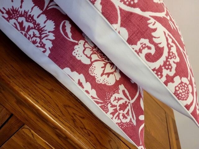 Cushion Cover Eliza Tapestry Flowers Red Raspberry Design 10" 12" 14" 16" 17" 18" 20" 22" 24" 26" Handmade 100% Cotton - CushionCoverAndDecor