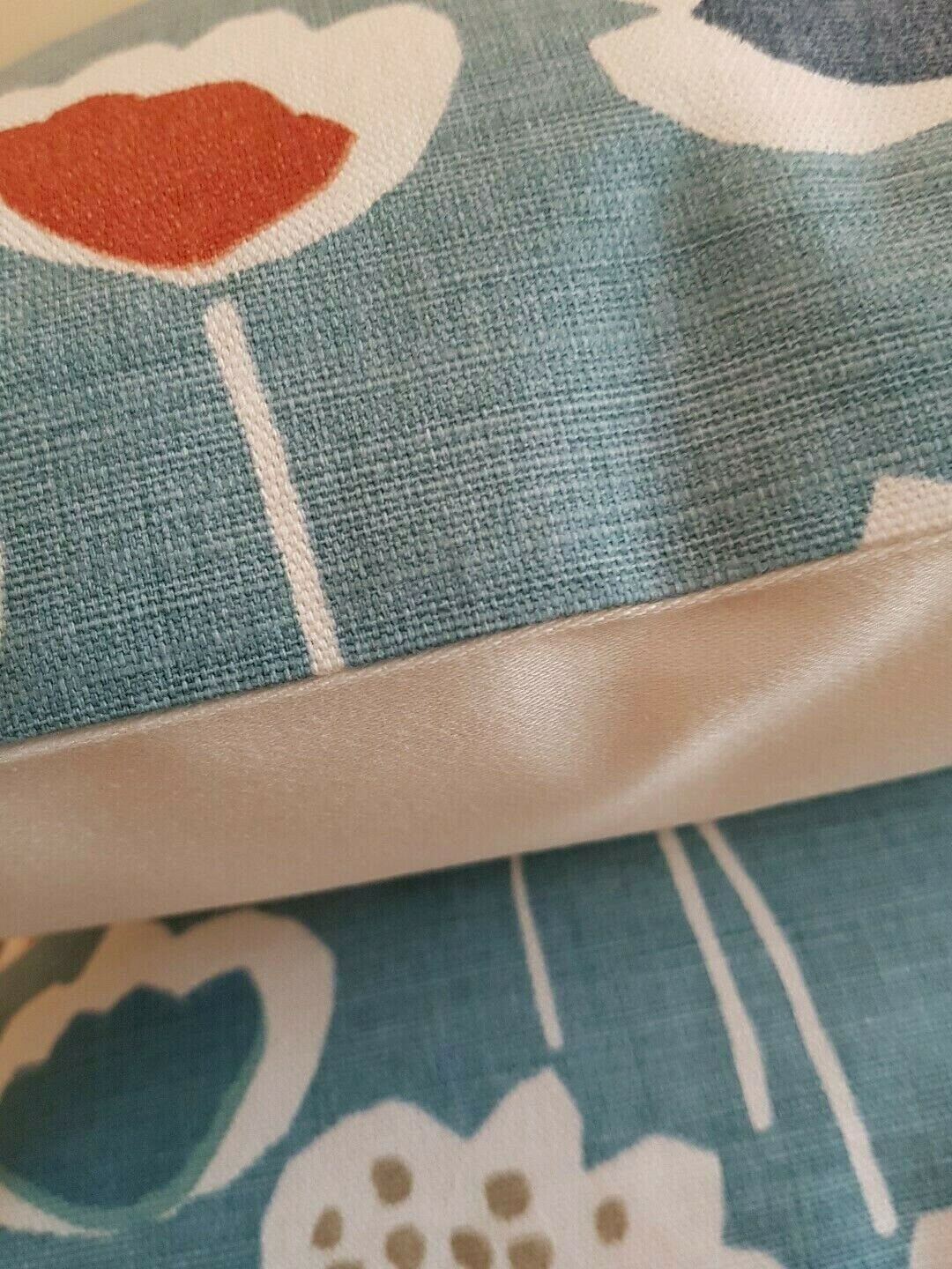 Cushion Cover Floral Clara Blue Duck- Egg Orange South Pacific Design 10" 12" 14" 16" 17" 18" 20" 22" 24" 26" Handmade - CushionCoverAndDecor