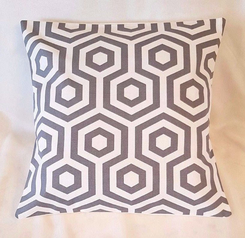 Cushion Cover Grey White Geometric Design 10" 12" 14" 16" 17" 18" 20" 22" 24" 26" Prestigious Textiles 100% Cotton Handmade - CushionCoverAndDecor