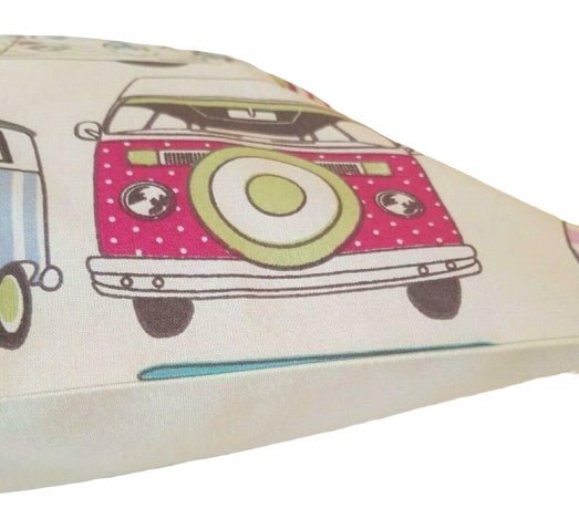 Cushion Cover Happy Camper Van Scooters Candy Design 10" 12" 14" 16" 17" 18" 20" 22" 24" 26" - CushionCoverAndDecor