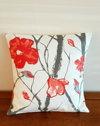 Cushion Cover Harlequin Scion Celandine Floral Red Grey Design 10" 12" 14" 16" 17" 18" 20" 22" 24" 26" Harlequin Scion 100% Cotton Handmade - CushionCoverAndDecor