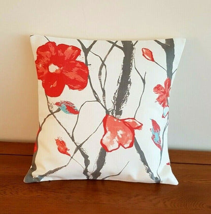 Cushion Cover Harlequin Scion Celandine Floral Red Grey Design 10" 12" 14" 16" 17" 18" 20" 22" 24" 26" Harlequin Scion 100% Cotton Handmade - CushionCoverAndDecor