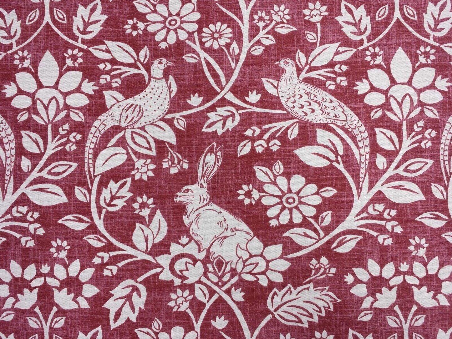 Cushion Cover Heathland Rouge Red Hares And Game Pleasant Birds Design 10" 12" 14" 16" 17" 18" 20" 22" 24" 26" Handmade 100% Cotton - CushionCoverAndDecor