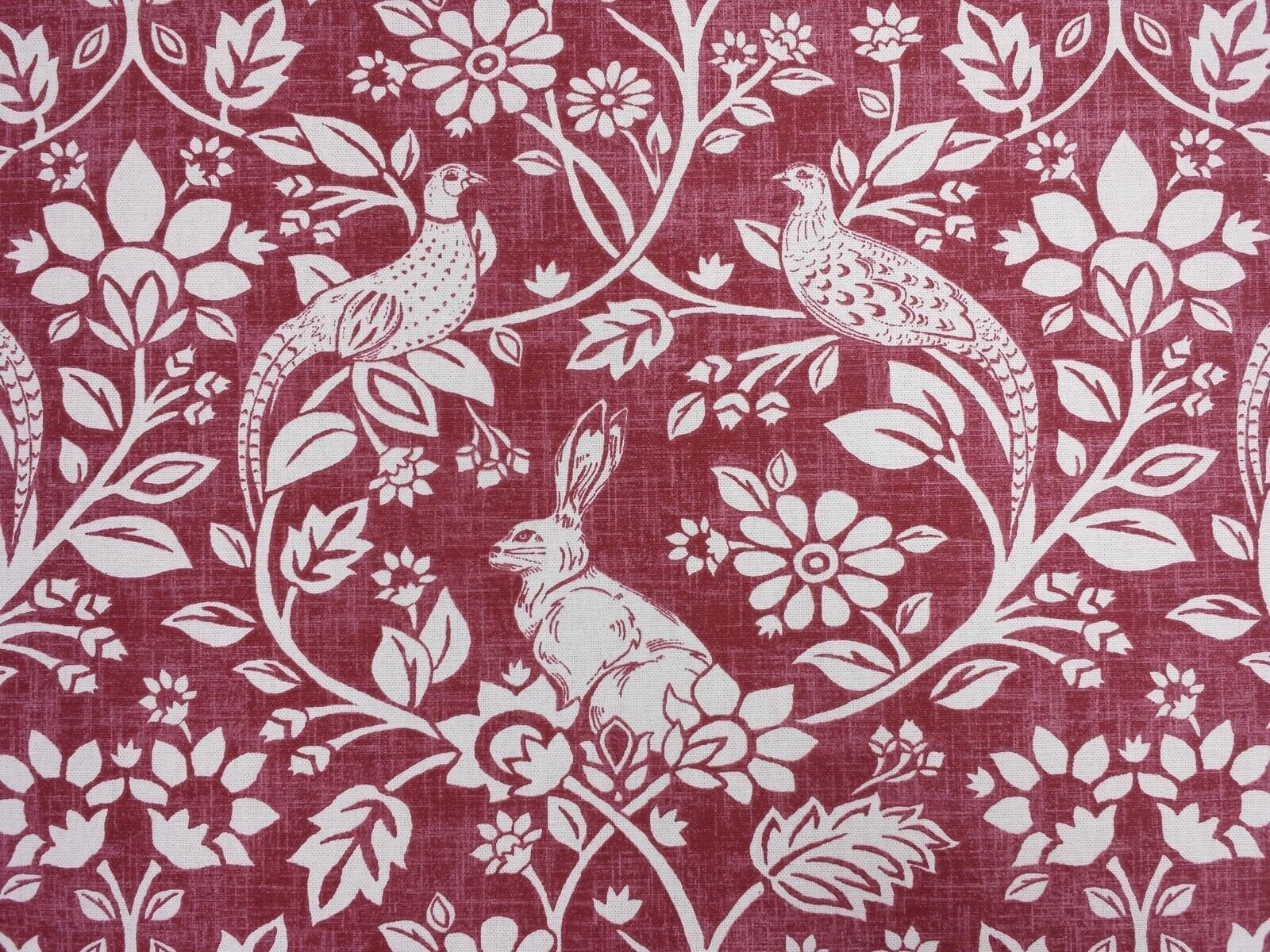 Cushion Cover Heathland Rouge Red Hares And Game Pleasant Birds Design 10" 12" 14" 16" 17" 18" 20" 22" 24" 26" Handmade 100% Cotton - CushionCoverAndDecor