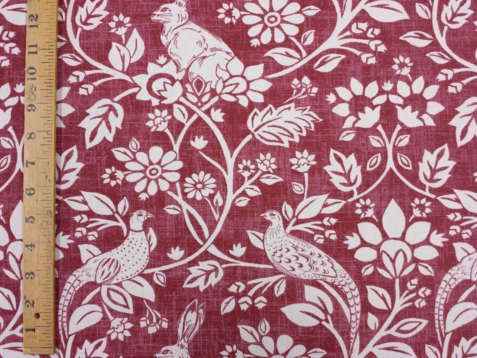 Cushion Cover Heathland Rouge Red Hares And Game Pleasant Birds Design 10" 12" 14" 16" 17" 18" 20" 22" 24" 26" Handmade 100% Cotton - CushionCoverAndDecor