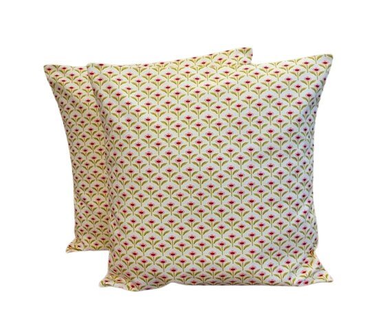 Cushion Cover iLiv Pink Green Posy Chintz Floral Design 10" 12" 14" 16" 17" 18" 20" 22" 24" 26" 100% Cotton Handmade - CushionCoverAndDecor