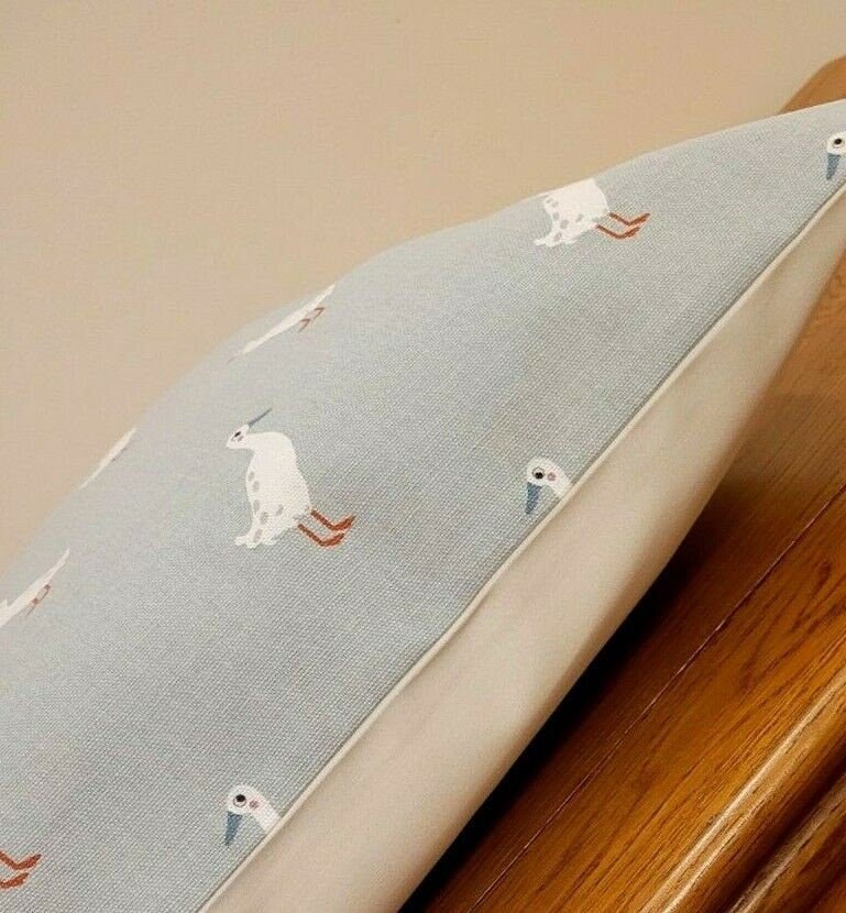 Cushion Cover In Sophie Allport Runner Duck Pale Blue Design , Easter Cushion cover 10" 12" 14" 16" 17" 18" 20" 22" 24" 26" 100% Cotton - CushionCoverAndDecor