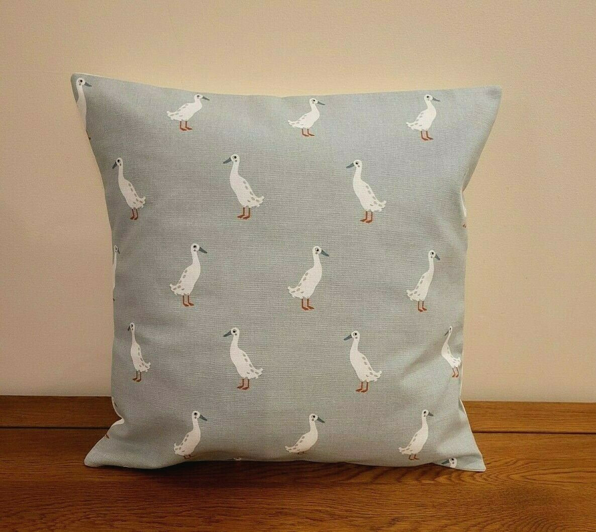 Cushion Cover In Sophie Allport Runner Duck Pale Blue Design , Easter Cushion cover 10" 12" 14" 16" 17" 18" 20" 22" 24" 26" 100% Cotton - CushionCoverAndDecor